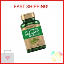 Piping Rock Oregano Oil Capsules 4000mg | 200 Pills | Herbal Extract Supplement 