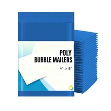  000 4x8 Blue Self Seal Poly Bubble Mailer Padded Envelope, 25,50,100,500.1000