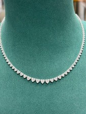 3.85 Ct Heart Shape Necklace 3 Diamond Heart , 14k White Gold