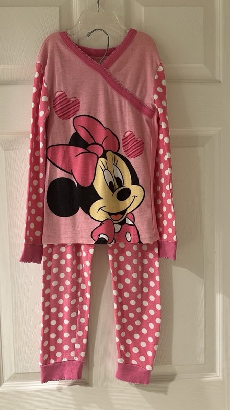 Disney Minnie Mouse Girl's 2- Piece Long Sleeve Pajama Set Size 8