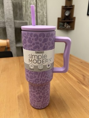 Simple Modern 40 Oz. Trek Insulated  Cold Reusable Travel Mug, Purple Leopard ￼