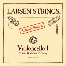 Larsen Strings Soloist Edition Cello A String 4/4 Size, Medium Steel, Ball End