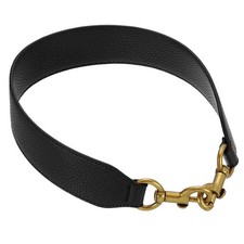 22.83" PU Leather Short Bag Strap with Clasp Black Deep Gold Buckle