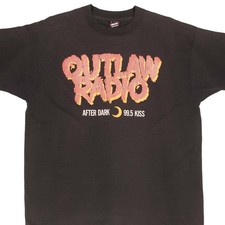 VINTAGE OUTLAW RADIO AFTER DARK 99.5 KISS TEE SHIRT 1990S SIZE XL MADE IN USA