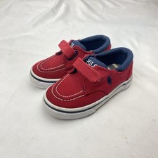 POLO RALPH LAUREN Toddler Size 6 Kids LOW EZ Red Navy Sneakers Toddler Canvas