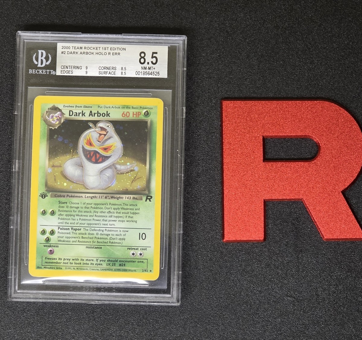 Dark Arbok Team Rocket Holo Pokemon Card First Edition 2/82 Graded Mint TCG  2000 | eBay