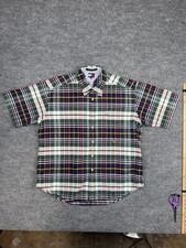 Tommy Hilfiger XL Men's Vintage Multicolor Plaid Shirt Sleeve Button Down