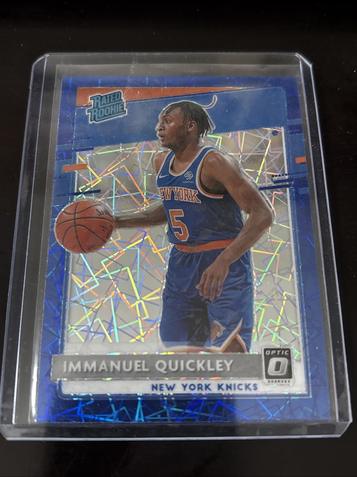 Immanuel Quickley 2020-21 Donruss Optic Blue Velocity Prizm Rated Rookie RC #175