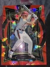 2025 Panini Select Baseball Brady Ebel #22 RC /299 Red Crac