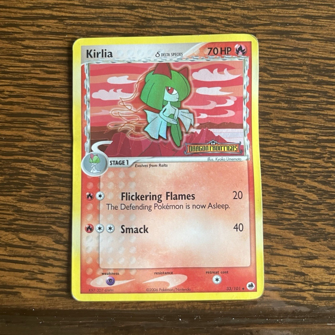 Pokémon Kirlia EX Dragon Frontiers 33/101 Reverse Holo Stamped