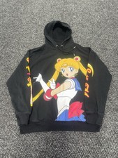 Sailor Moon Hoodie Large Black Anime Manga Toei Graphic Y2K