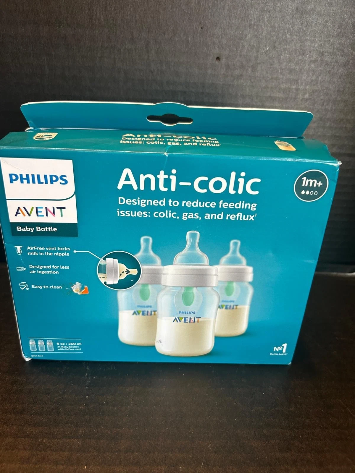 Avent Philips Baby Natural Bottles Anti-Colic Vent Nipple 9oz (PACK OF 3) New