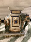Vintage Ceramic Elephant Plant Stand Figurine Riser Asian Style Decor — photo 3