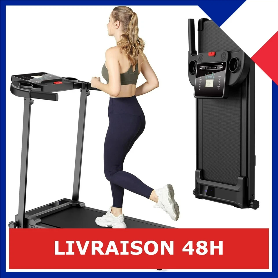 Tapis de Course Pliable Motorisé 10 km/h - Compact et Silencieux - Photo 1/4