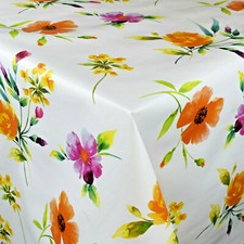 Tovaglia in tela cerata BA50 fiori colorati primavera estate quadrata rotonda ovale