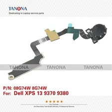 New 08G74W For Dell XPS 13 9370 9380 Power Fingerprint Reader Button Board BLACK