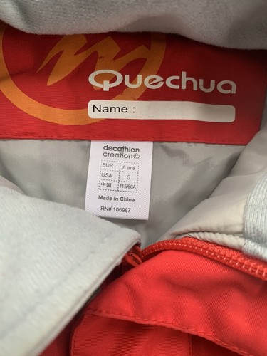 QUECHUA Ski Snow Suit 6 Years All In One Padded Insulated Hood Snowboard - Picture 3 of 11