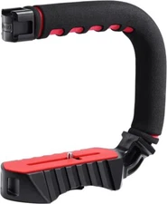 Versatile Camera Handle Grip With Cold Shoe Mounts For Stability And Comfort