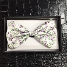White Flower BowtieTuxedo Unique Style Neckwear Adjustable Adult Men Bow Tie 