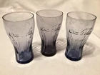 Vintage Lot of 3 Amethyst Purple Coke  Glasses 16oz. Colored Textured Coca-Cola