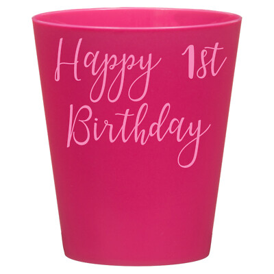 Happy 1st Birthday - Vinyl Aufkleber Sticker Label für Gläser, Tassen, Flasche, Geschenk.