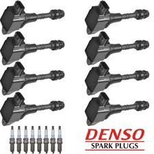 8 Ignition Coil + 8 Denso Platinum Spark Plug For Nissan TITAN 5.6L V8 UF551