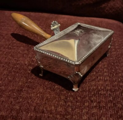 Vintage Lion Footed Silver Plate Cigarette Ash Box Hall Marked