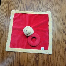 Disney Baby Winnie the Pooh Bear Lovey Rattle Red Baby Security Blanket Plush