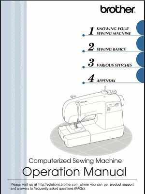 Brother SQ9050 Sewing Machine Manual User Guide Reprinted Copy ...