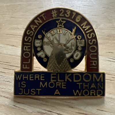 P.B.O.E. Florissant #2316 Missouri Elks Lodge Hat Lapel Pin