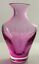 thumbnail 6  - Vintage Caithness Glass Pink Posy Vase Cut Etched Bullrush Pattern Scotland Art