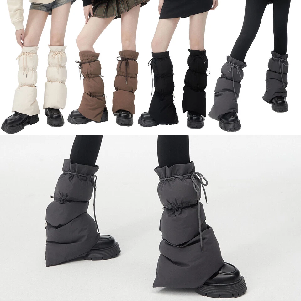 Winter Puffer Leg Warmers for Women Boot Covers for Shopping Trekking Office - Image 3 of 4