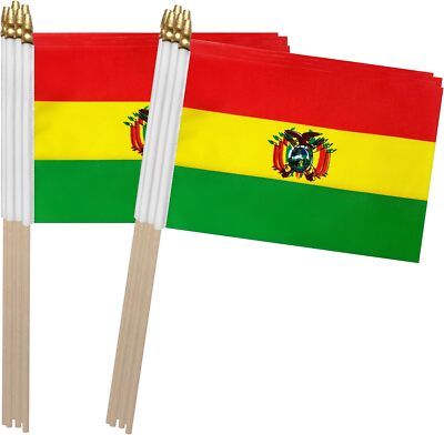 TSMD Bolivia Stick Flag Bolivian Small Mini Hand Held Flags,5x8 