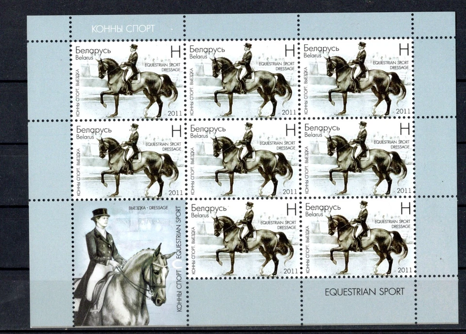 Bielorrusia 2011 deporte ecuestre 3x juegos de página completa caballos MNH Foto 2 de 3