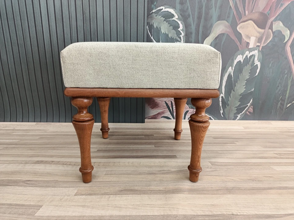 Hallway bench, Ottoman for bedroom, Retro bench, Upholstered bench, Dining bench - Image 2 of 4