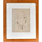 ECOLE FRANCAISE XXè "Profil" Crayon/Pap-Cachet au verso "36 RUE DE MONTPENSIER"