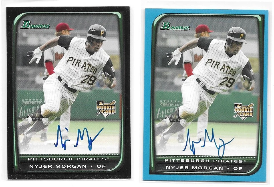 Lot of 4 Nyjer Morgan Certified Autographed Baseball Rookie Cards- Bowman, Topps - Image 2 of 4