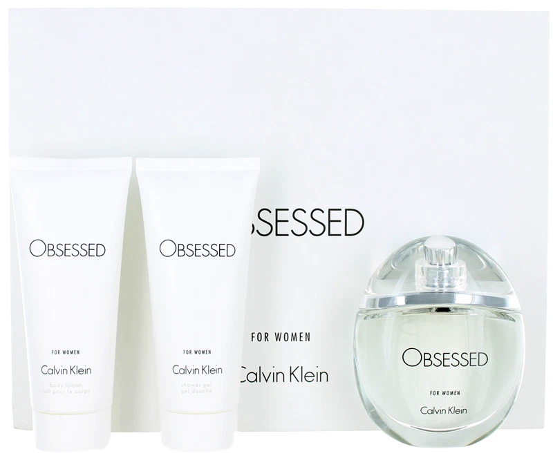 Obsessed by Calvin Klein For Women SET EDP 3.4 Body lotion 3.3 Shower Gel 3.4