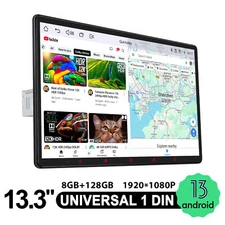 JOYING Tablet Radio 13.3 inch 1920*1080P Single Din Universal Android 13 Radio 