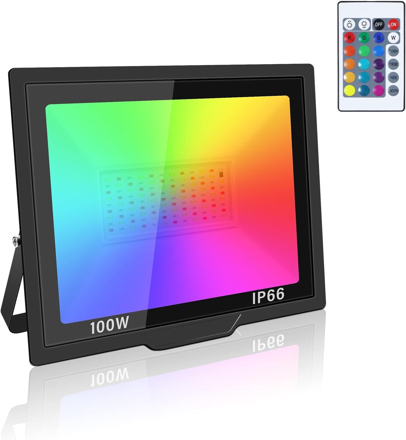 Willpower Foco LED RGB 100W 10000LM Proyector LED Exterior Cambio de Color RGBW