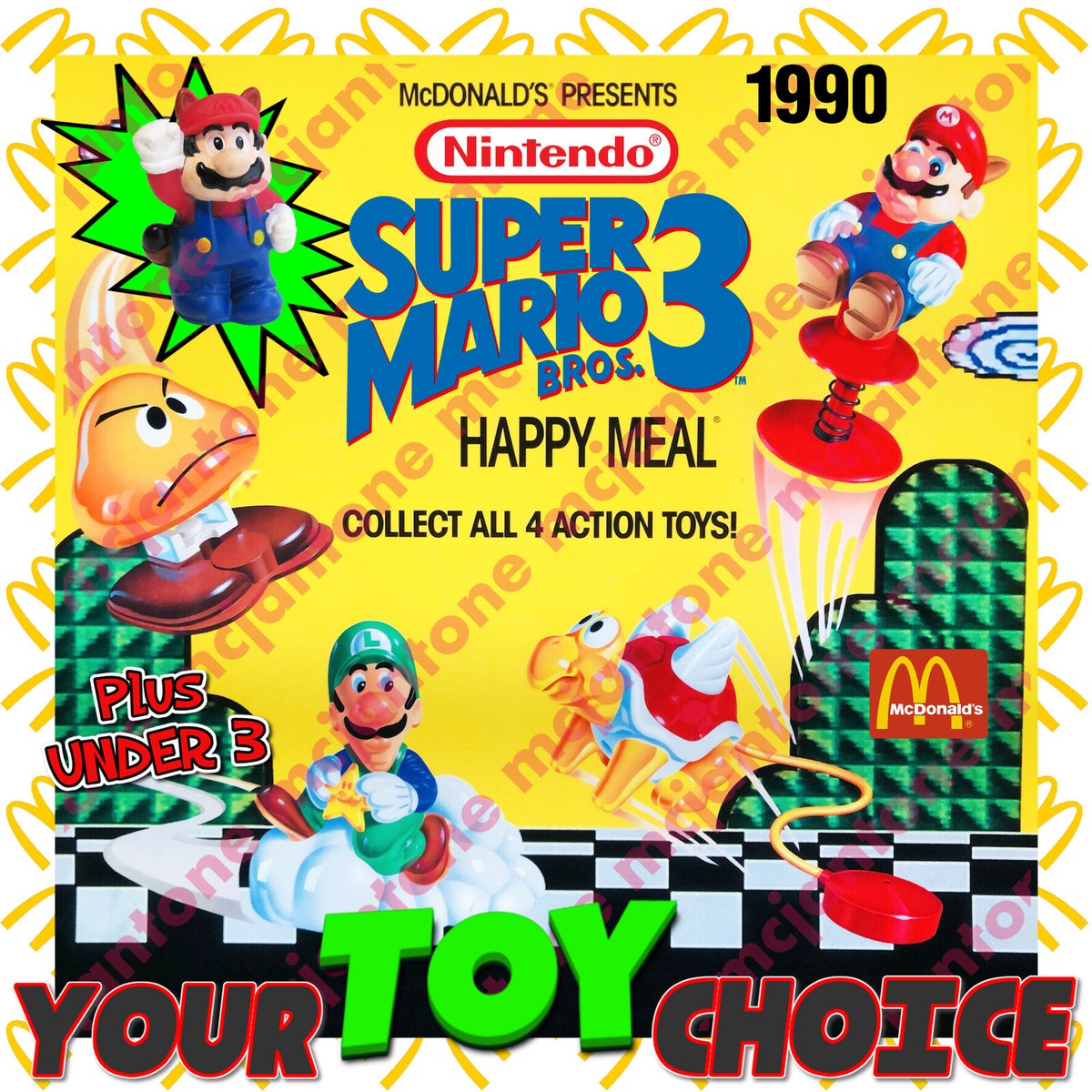 ※MARIO※　　　【超激レア 良品】ミルクボーイ　初期 90s　レザー Vintage 80s 90s Super Mario Bros Toy Lot -Nintendo- Luigi RARE VTG