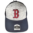 Boston Red Sox Fan Favorite Cream/Blue Strapback Hook & Loop Hat Cap Logo Nwt