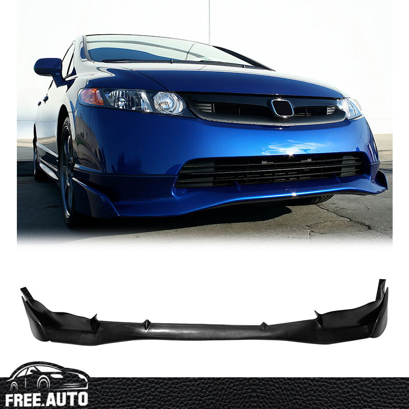 HUNA LIP & HIP シングル 2018年 Front Bumper Lip Fits 06-08 Honda Civic 4DR Mugen SI Style PU