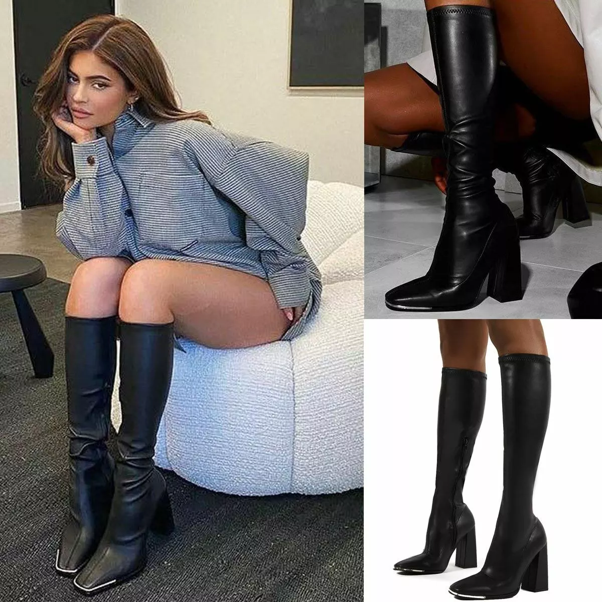 Steel toe shop high heel boots