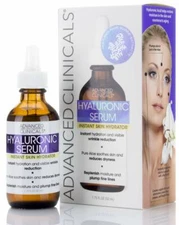Advanced Clinicals Hyaluronic Acid Serum Instant Skin Hydrator 1.75 Fl Oz (52mL)