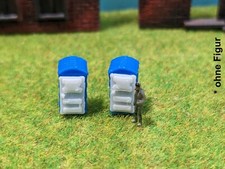 2 Baustellen Mobile Toilette Spur N Toiletten Set 1:160 WC Toilettenhäuschen Klo