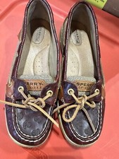Sperry Top Sider Women  s Anglefish Cordovan Anchor Brown Boat Shoes Size 7M