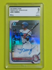 2022 1ST BOWMAN CHROME PROSPECT AUTO REFRACTOR JOSE RAMOS BRG 9  #'d 401/499