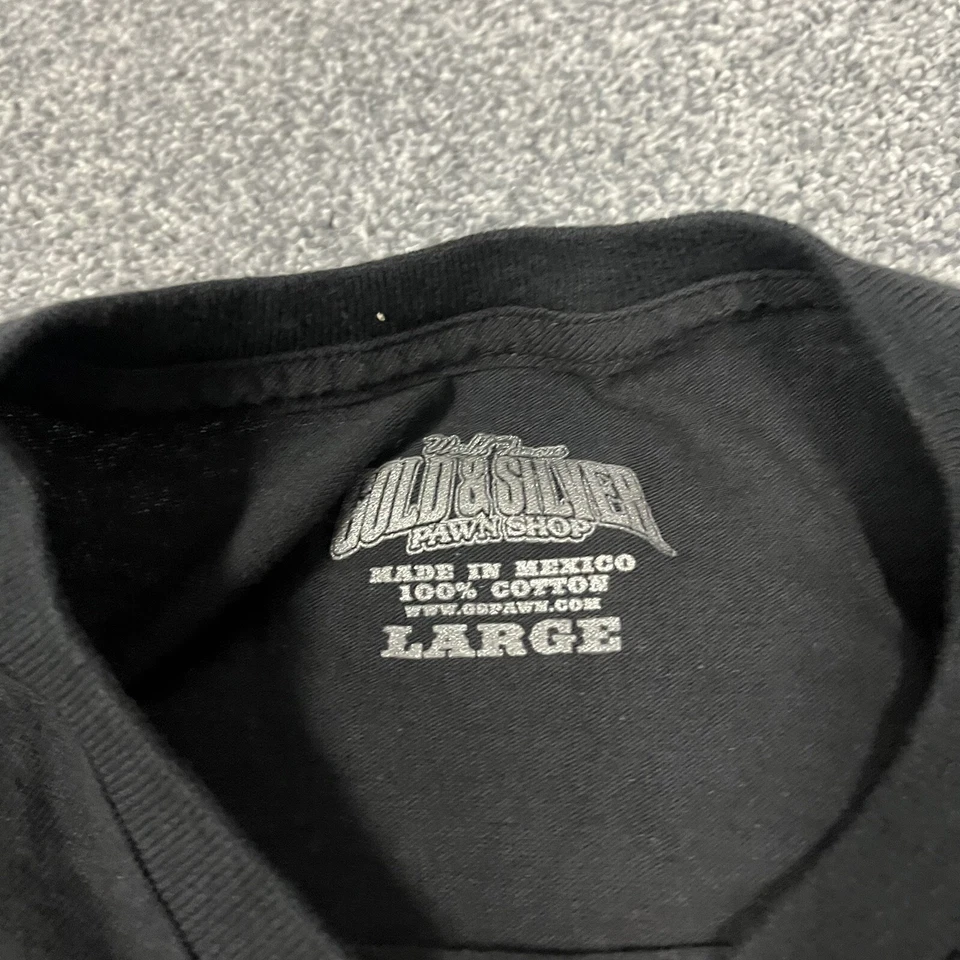 Camiseta negra de manga corta dorada y plateada Pawn Shop Las Vegas para hombre talla L Foto 3 de 4