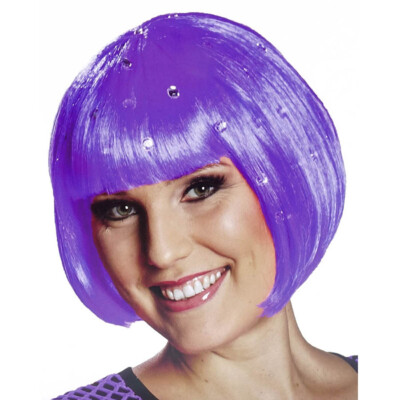 BOB DAMEN PERÜCKE VIOLETT LILA Karneval 20er Jahre Page Charleston Kostüm Party